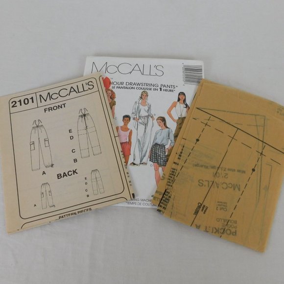 McCalls Sewing Pattern 2101 Sizes L - XL Misses Pull On Pants Shorts Uncut 1999 - Picture 3 of 3